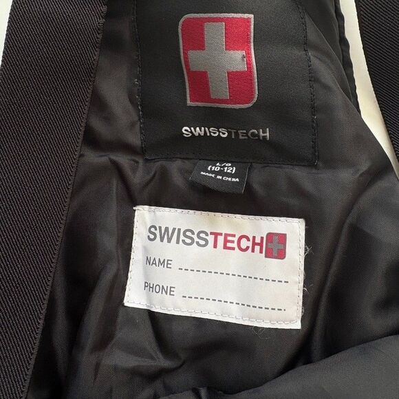 Swiss Tech Kids Snow Ski Suit Bib Overalls Pants Black Large (10-12) - Picture 4 of 8